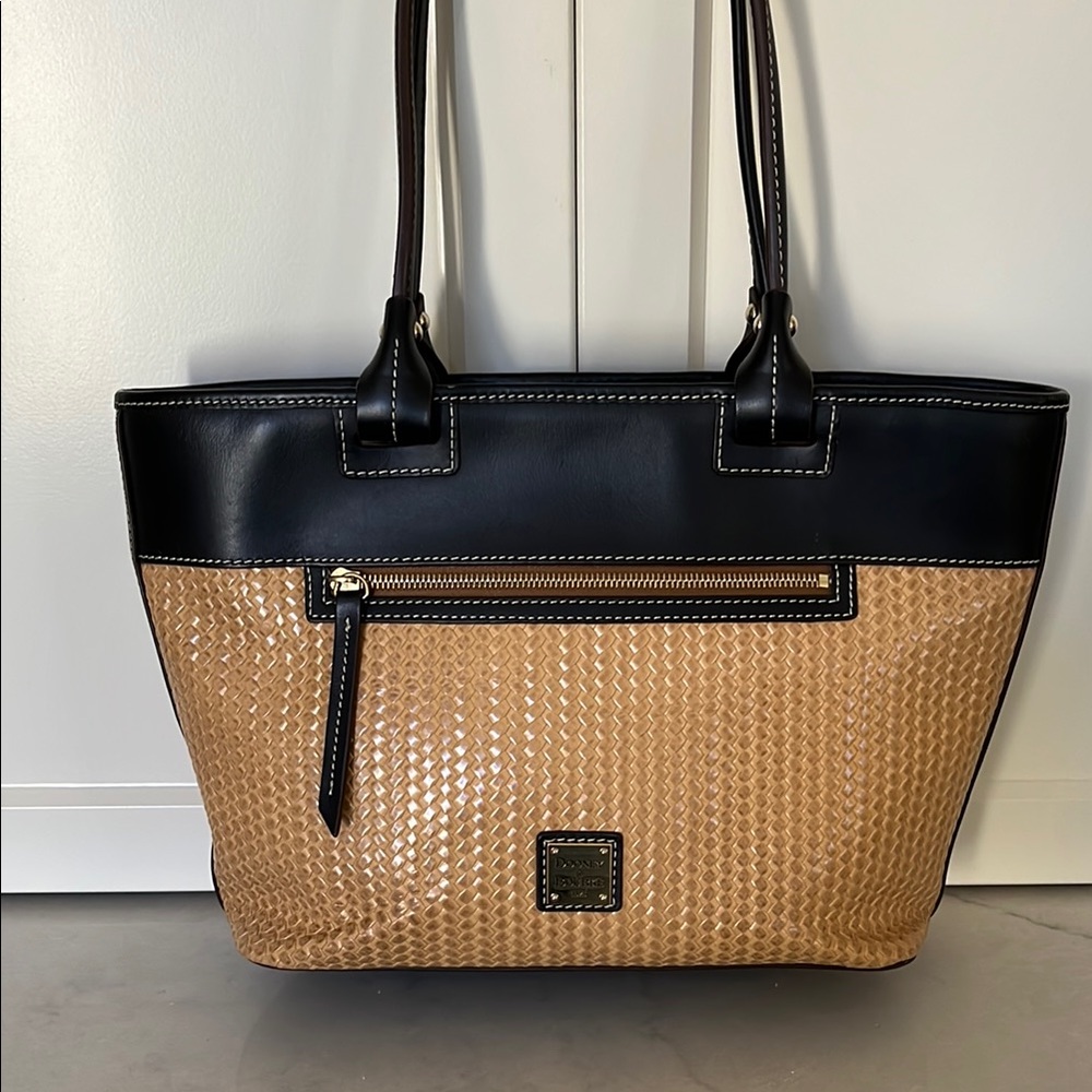 Dooney & Bourke Black and Tan Classic Tote